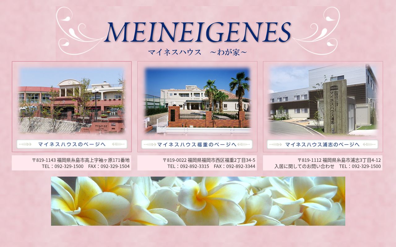 グループホーム マイネスハウス ひなた庵の公式サイトのスクリーンショット